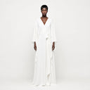 White Draped Wrap Dress