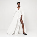 White Draped Wrap Dress