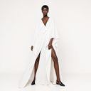 White Draped Wrap Dress
