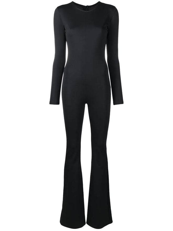 Long-sleeved flared jumpsuit