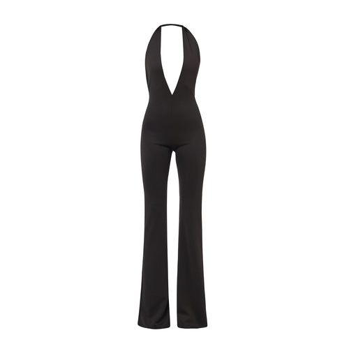 Halterneck Flared Jumpsuit