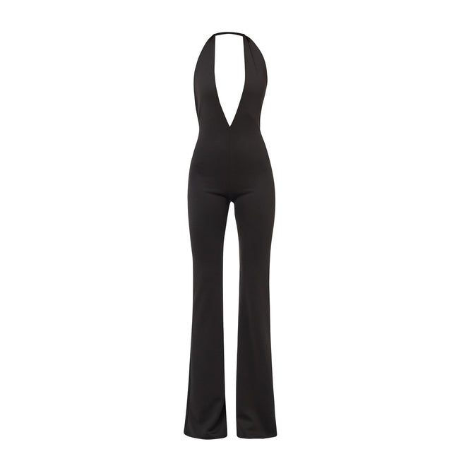 Halterneck Flared Jumpsuit