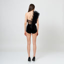 High-Waisted Velvet Micro Pants
