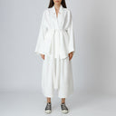 Cotton-Blend Wrap Blazer