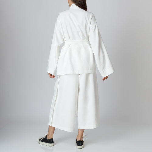 Fluid Cotton-Blend  Wrap Blazer