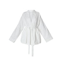 Cotton-Blend Wrap Blazer