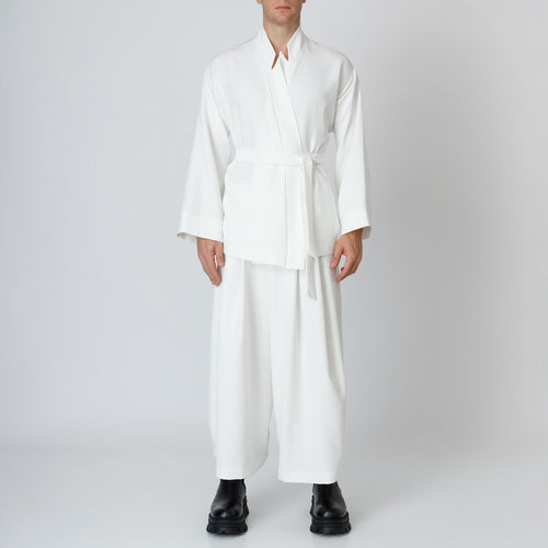 Fluid Cotton-Blend  Wrap Blazer