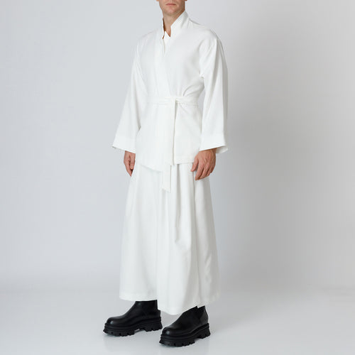 Fluid Cotton-Blend  Wrap Blazer