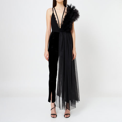 Lace Deconstructed Ruffled Bodysuit