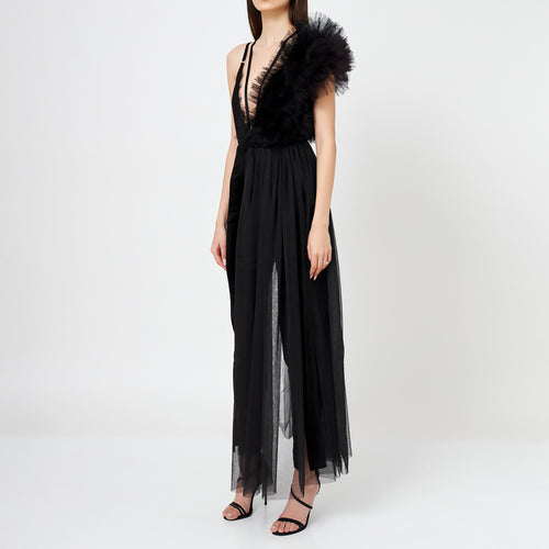 Lace Deconstructed Ruffled Bodysuit