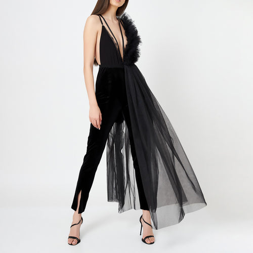 Lace Deconstructed Ruffled Bodysuit