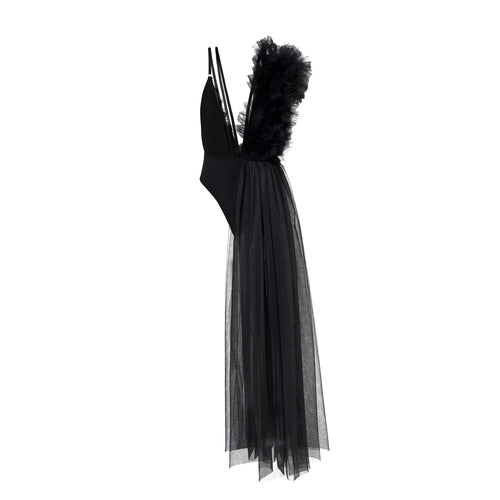 Lace Deconstructed Ruffled Bodysuit