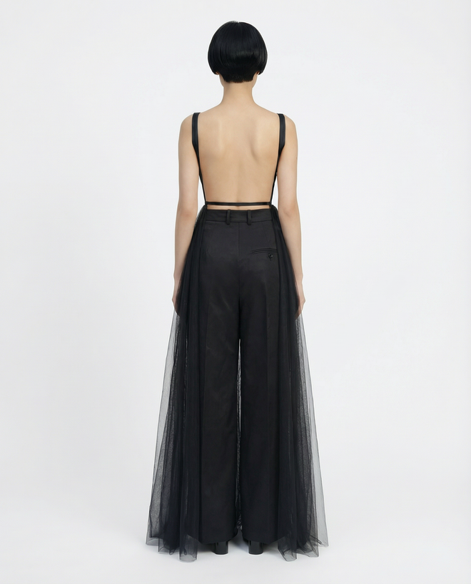 Deconstructed Lace and Tulle Overall Dress