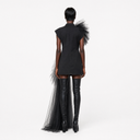 Black  Cascade Mini Dress