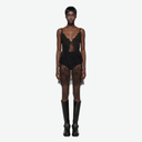 Slip Bodysuit in Embroidered Lace