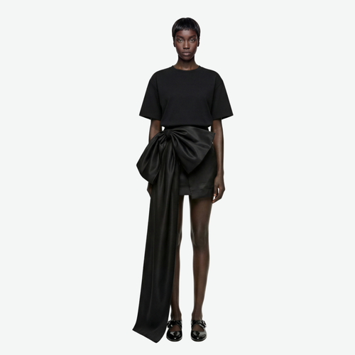 Mini Skirt in Taffeta with Bow