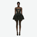 Mini Dress in Embroidered Lace