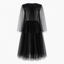 Sheer Tulle Cape Dress