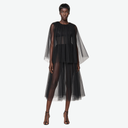 Sheer Tulle Cape Dress