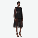 Sheer Tulle Cape Dress