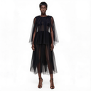 Sheer Tulle Cape Dress