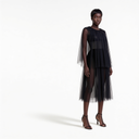 Sheer Tulle Cape Dress