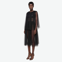 Sheer Tulle Cape Dress