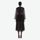 Sheer Tulle Cape Dress