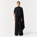 Black Cape-Draped Ensemble