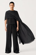 Black Cape-Draped Ensemble