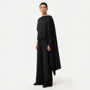 Black Cape-Draped Ensemble