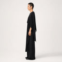 Black Cape-Draped Ensemble