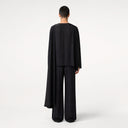 Black Cape-Draped Ensemble