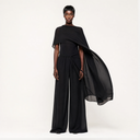 Black Cape-Draped Ensemble