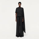 Black Cape-Draped Ensemble