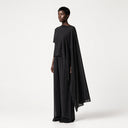 Black Cape-Draped Ensemble
