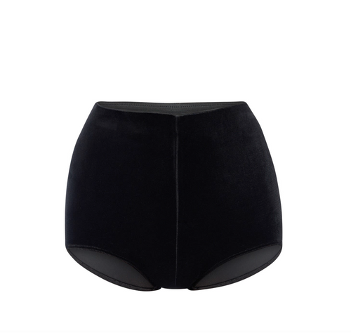 High-Waisted Velvet Micro Pants