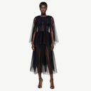 Sheer Tulle Cape Dress