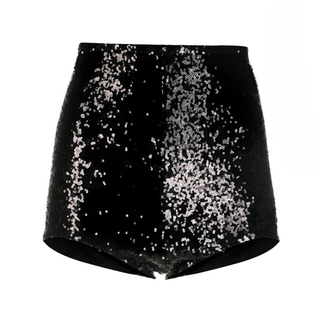 Embellished Black Sequin Micro Pants