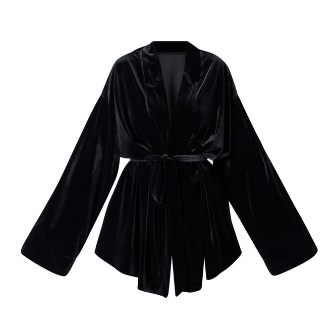 Velvet Belted Blazer