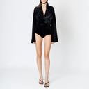 High-Waisted Velvet Micro Pants