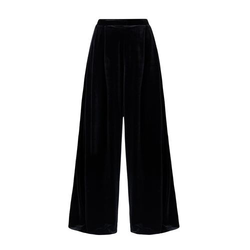 Signature Wrap-Around Velvet Cropped Trousers
