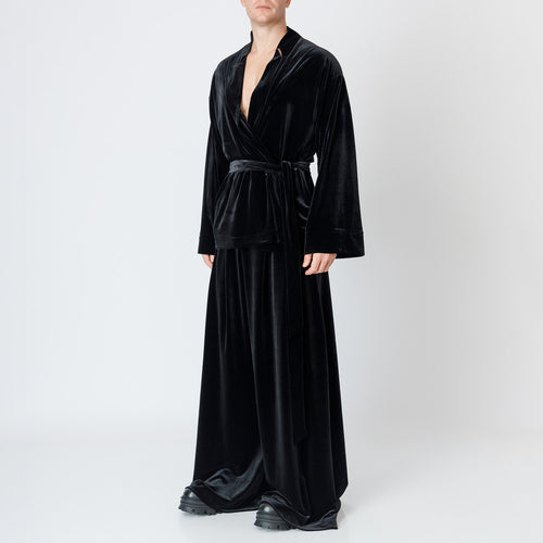 Signature Wrap-Around Velvet Cropped Trousers