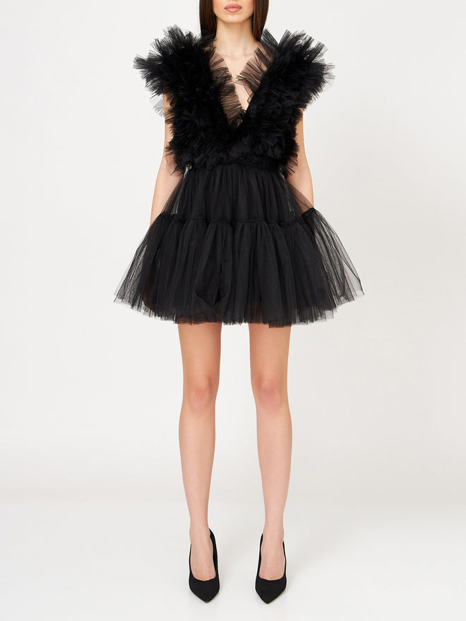 Ruffled Tulle Minidress