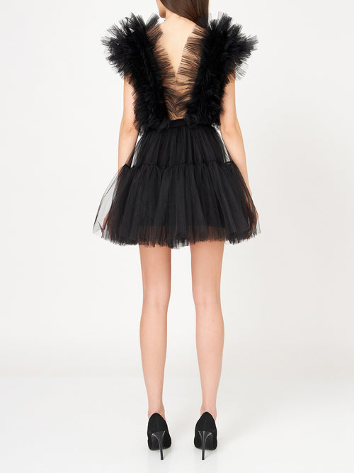 Ruffled Tulle Minidress