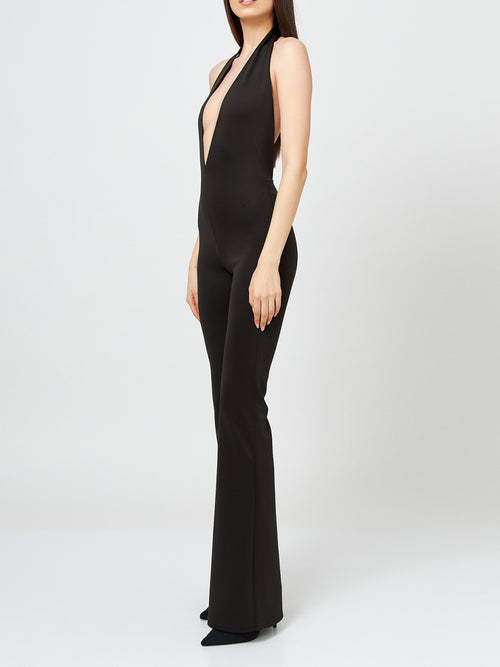 Halterneck Flared Jumpsuit