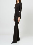 Long-sleeved flared jumpsuit