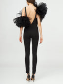 Asymmetric Tulle Ruffle Jumpsuit