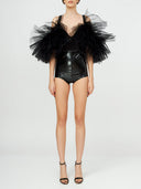 Signature Tulle trimmed Symmetrycal Bodysuit