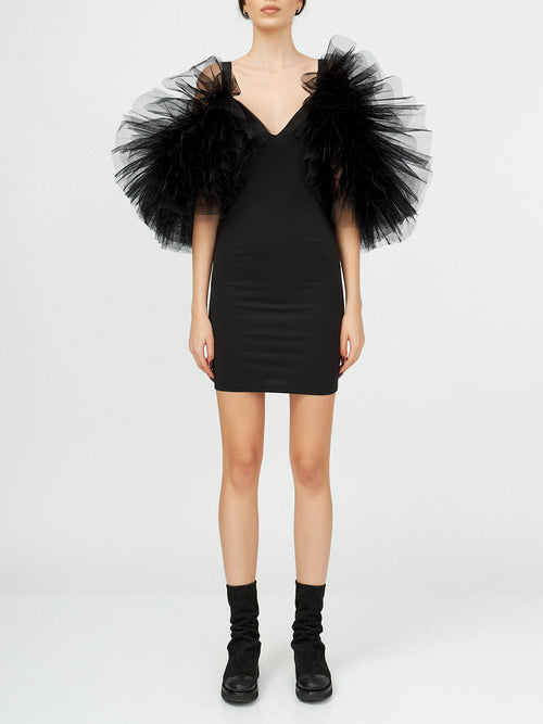 Tulle Ruffle Mini Dress